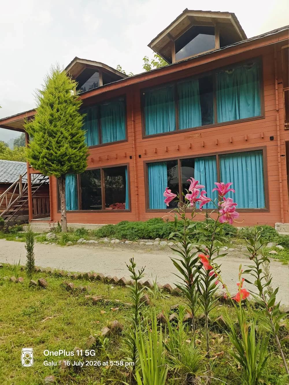 The grounds and cottages of The Heimat Resort, Barot Valley