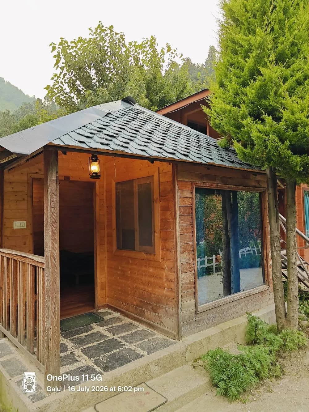 The grounds and cottages of The Heimat Resort, Barot Valley