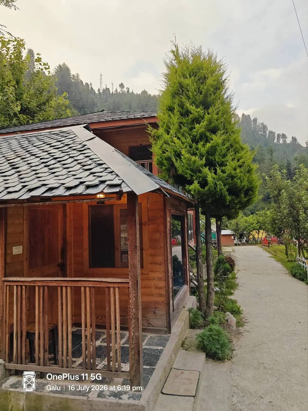 The grounds and cottages of The Heimat Resort, Barot Valley