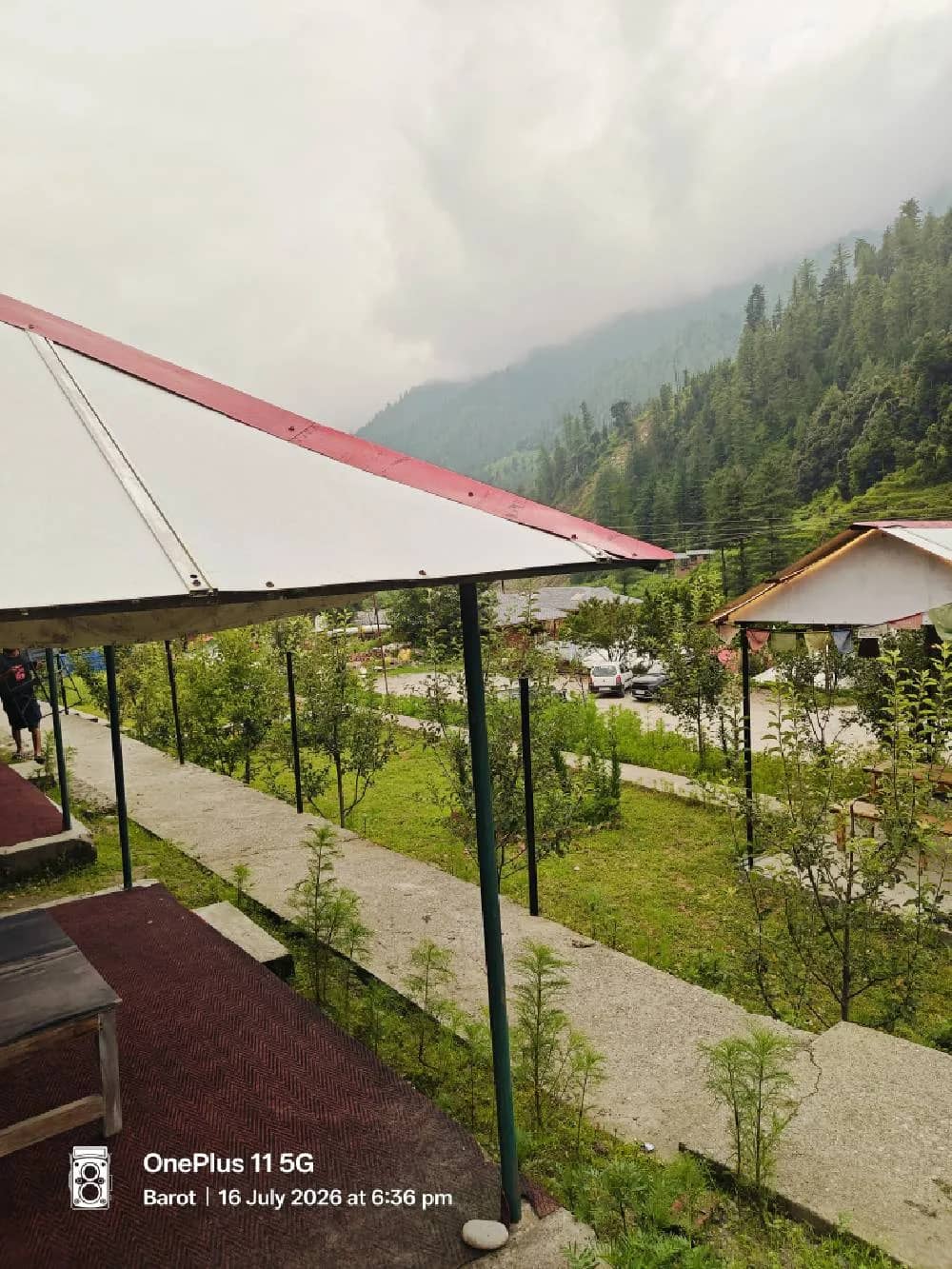 The grounds and cottages of The Heimat Resort, Barot Valley