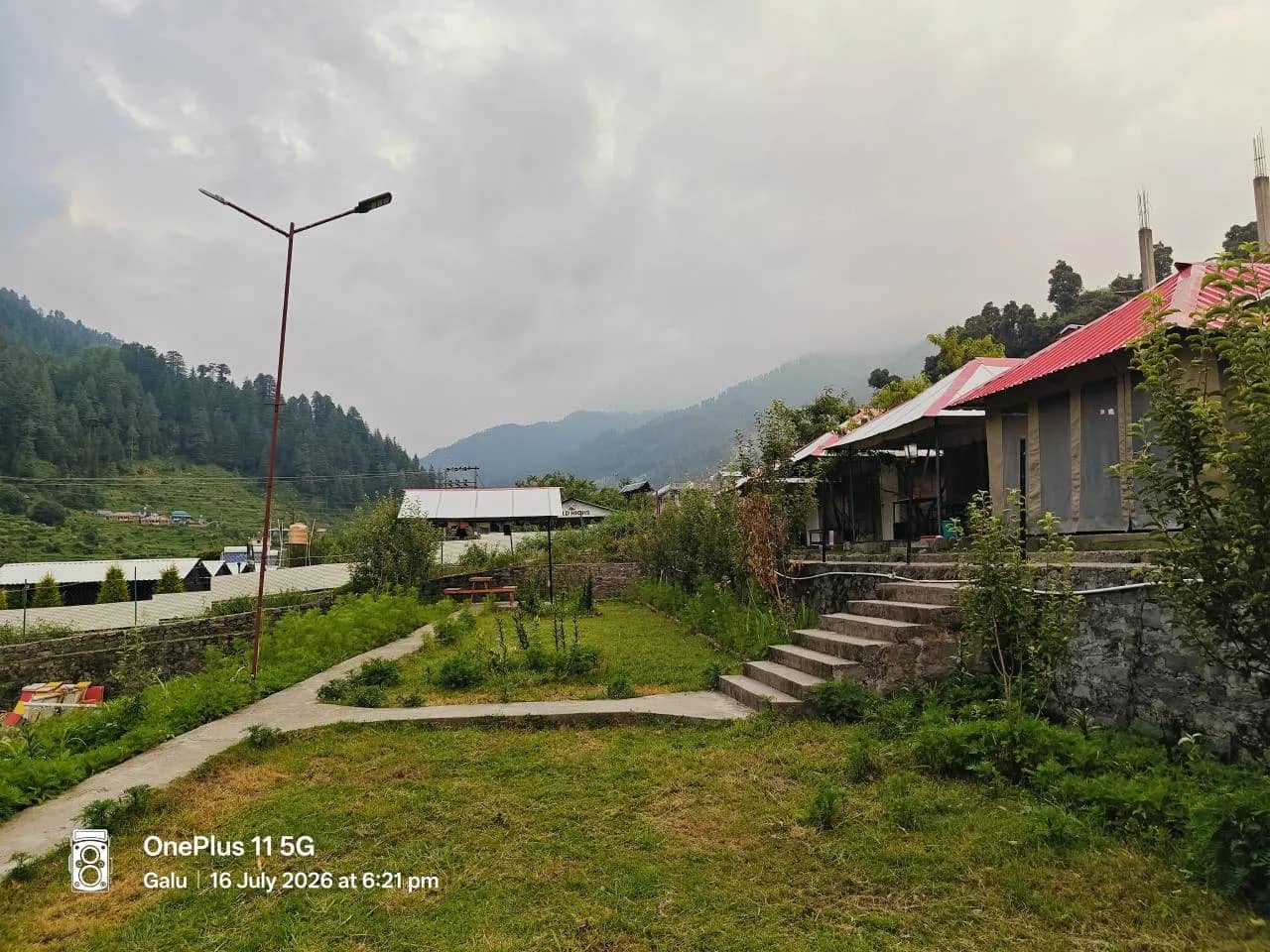The grounds and cottages of The Heimat Resort, Barot Valley